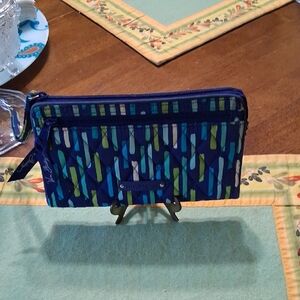 Vera Bradley Blue and Green Geometric Wallet